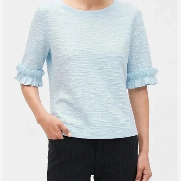 BANANA REPUBLIC Boucle Ruffle Cuff Top - Picture 1 of 10